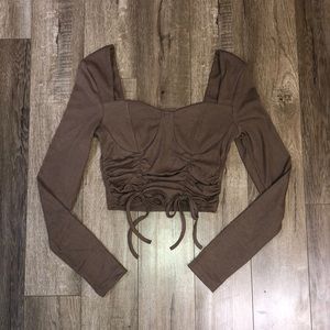 Ruched Front Bustier Crop Top